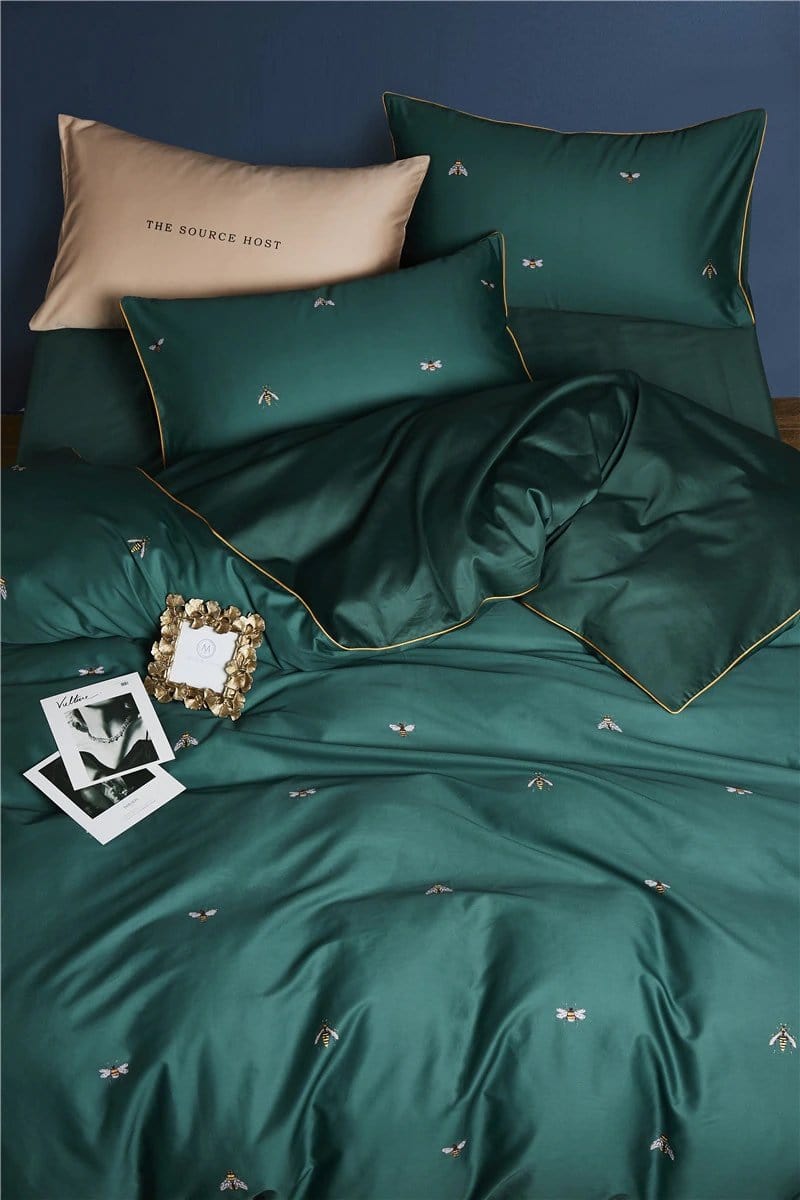 Emfurn Bee Green Duvet Cover Set (Egyptian Cotton)