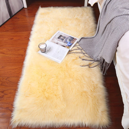 Faux Wool Plush Rug Soft Shaggy Carpet Home Floor Area Mat Decoration