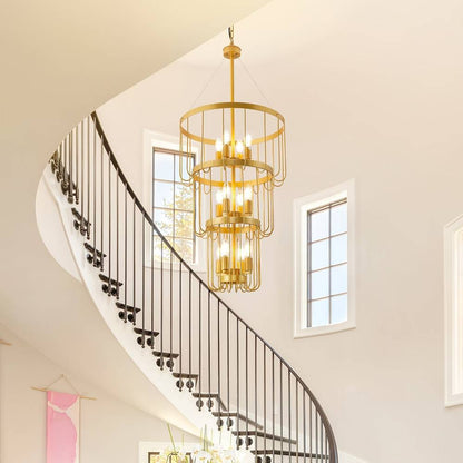 12-Light Farmhouse Staircase Chandelier