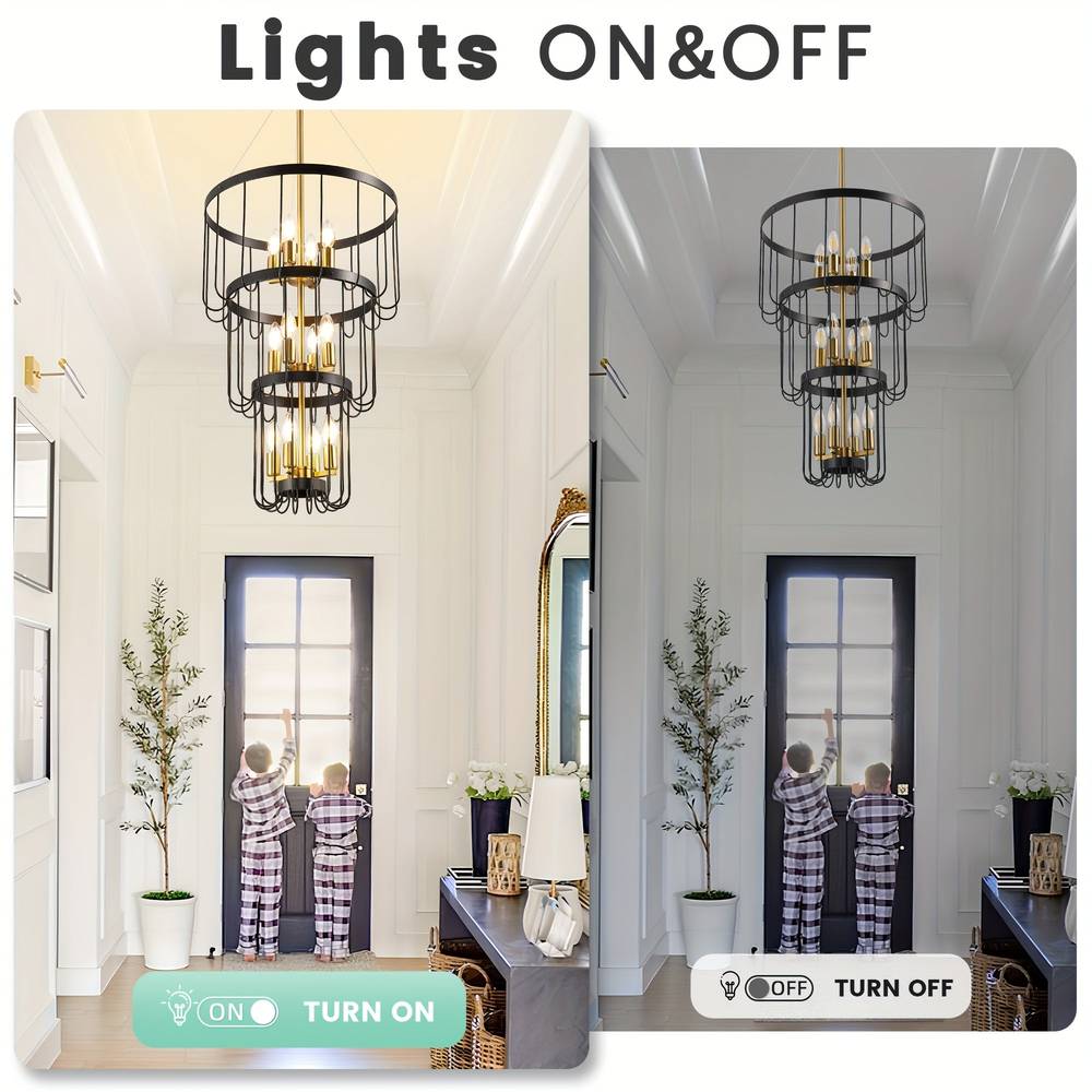 12-Light Farmhouse Staircase Chandelier