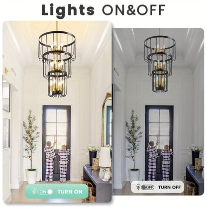 12-Light Farmhouse Staircase Chandelier