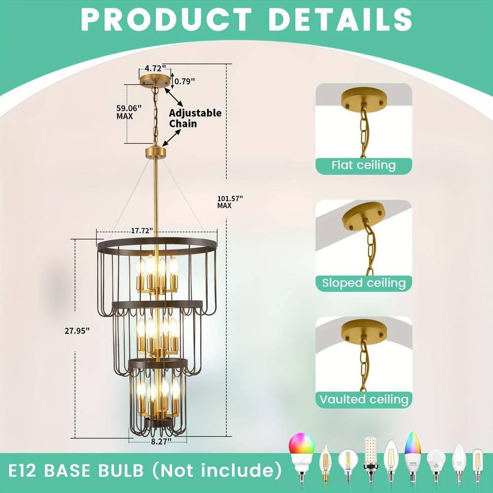 Classic Farmhouse Staircase Chandelier