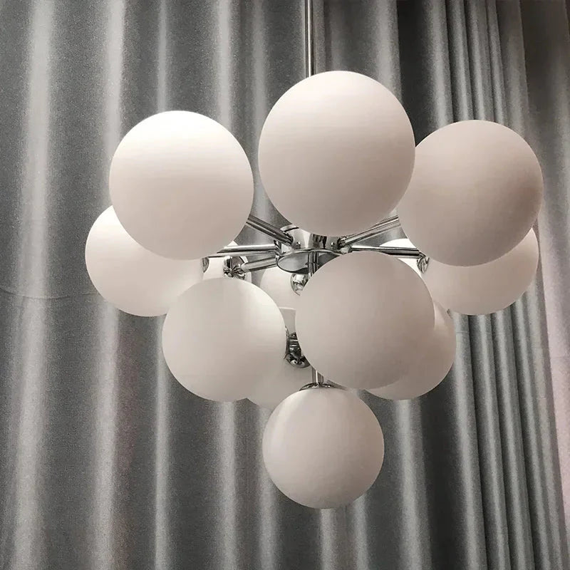 13-Light White Bubble Glass Ceiling Light