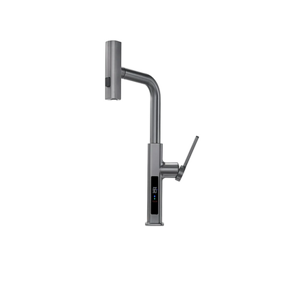 Multi-Functional Waterfall and Pull-Out Faucet With Temperature Display