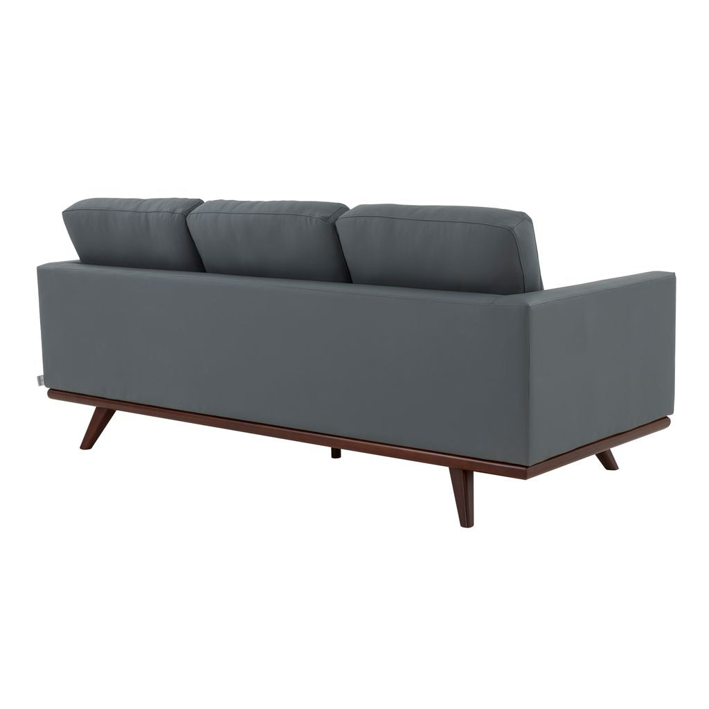 Edvin Leather Sofa - Birch Wood Base