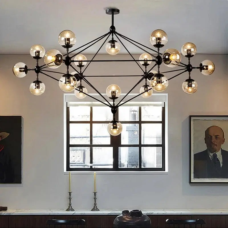 Contemporary Black Chandeliers 15/21 Heads