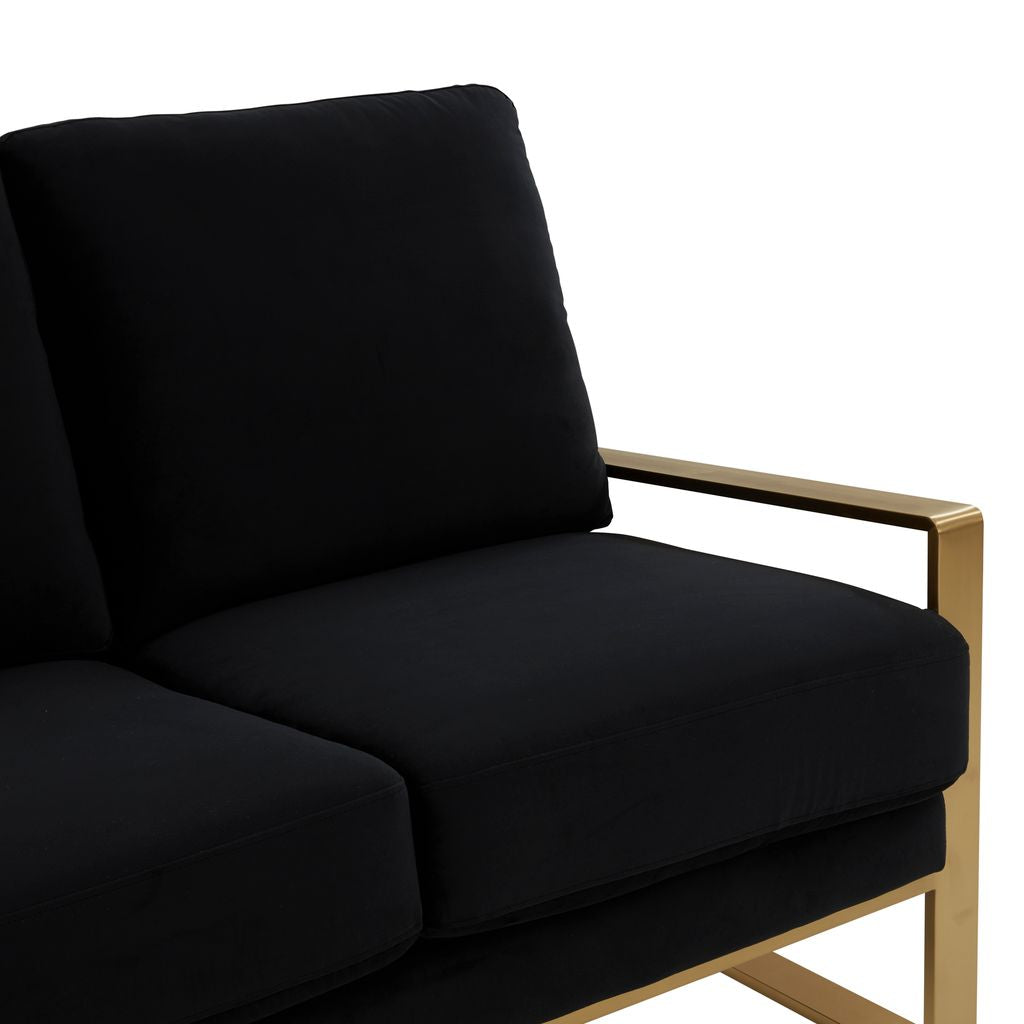 Emil Velvet Sofa - Gold Frame