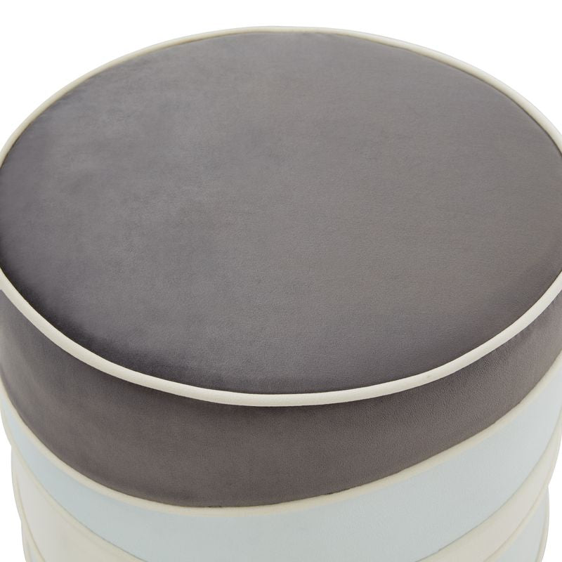 EMFURN Almon 16" Round Velvet Ottoman