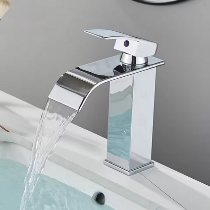 Brushed Gold Waterfall Bathroom Faucet