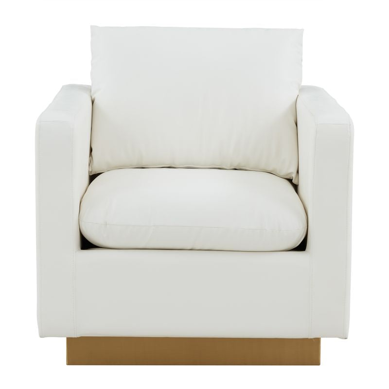 Elvira Leather Accent Armchair