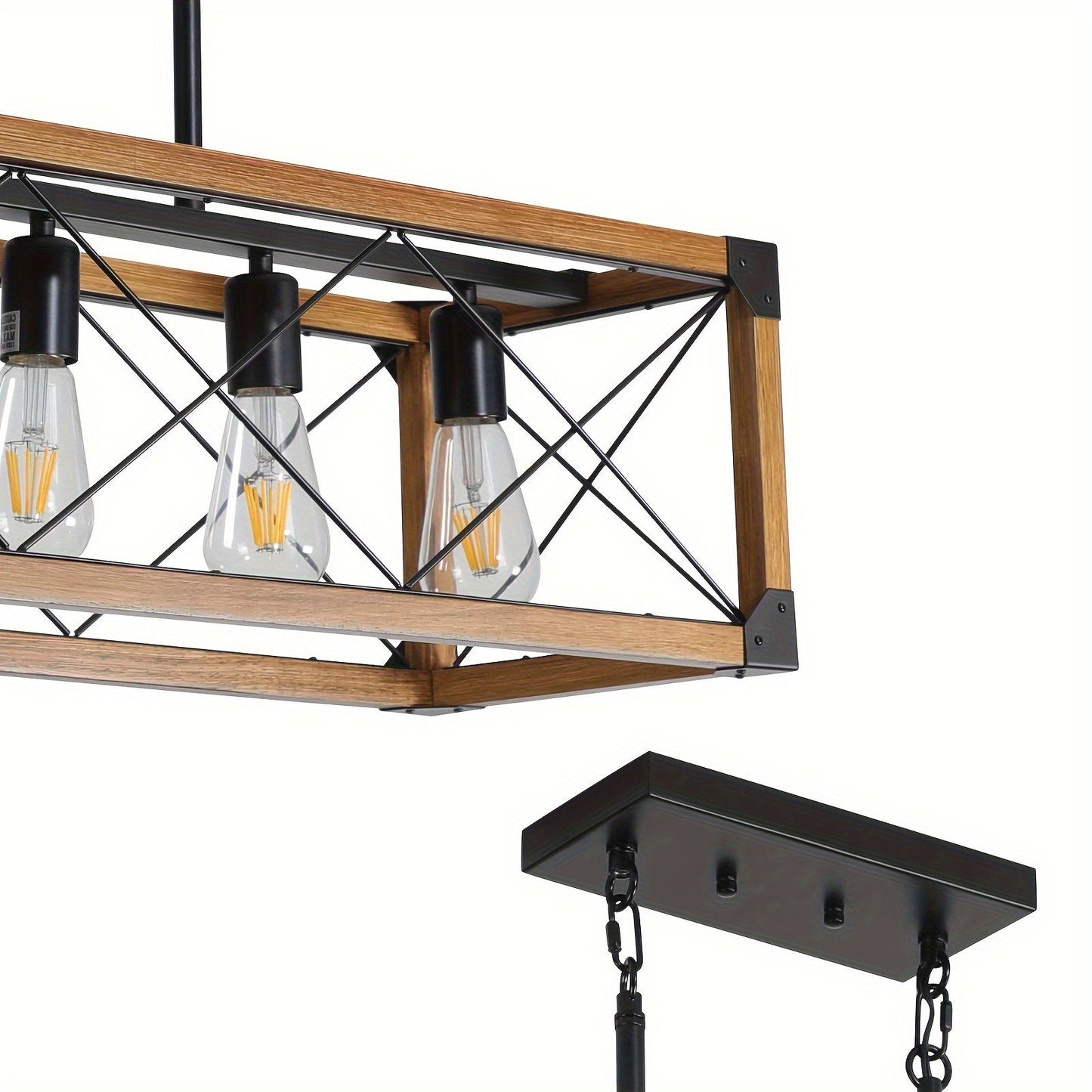 5-Light Farmhouse Rectangular Chandelier