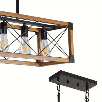 5-Light Farmhouse Rectangular Chandelier