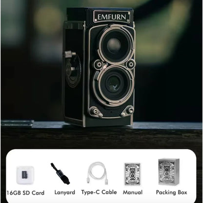 EMFURN Mini Retro Dual-Lens Digital TLR – for Travel & Beach Adventures 🌊