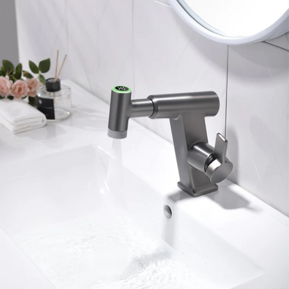 Single-Hole Pull-Out Faucet with Temperature Display