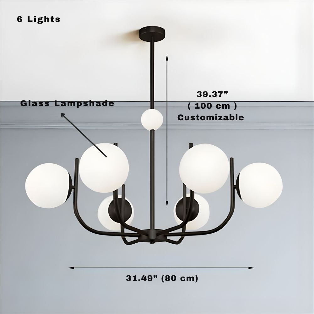 6-8-10 Lights Mid Century Modern Ceiling Light