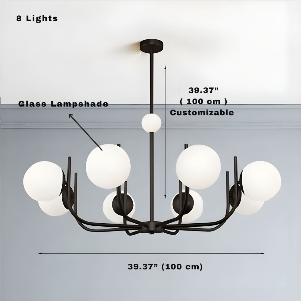 6-8-10 Lights Mid Century Modern Ceiling Light