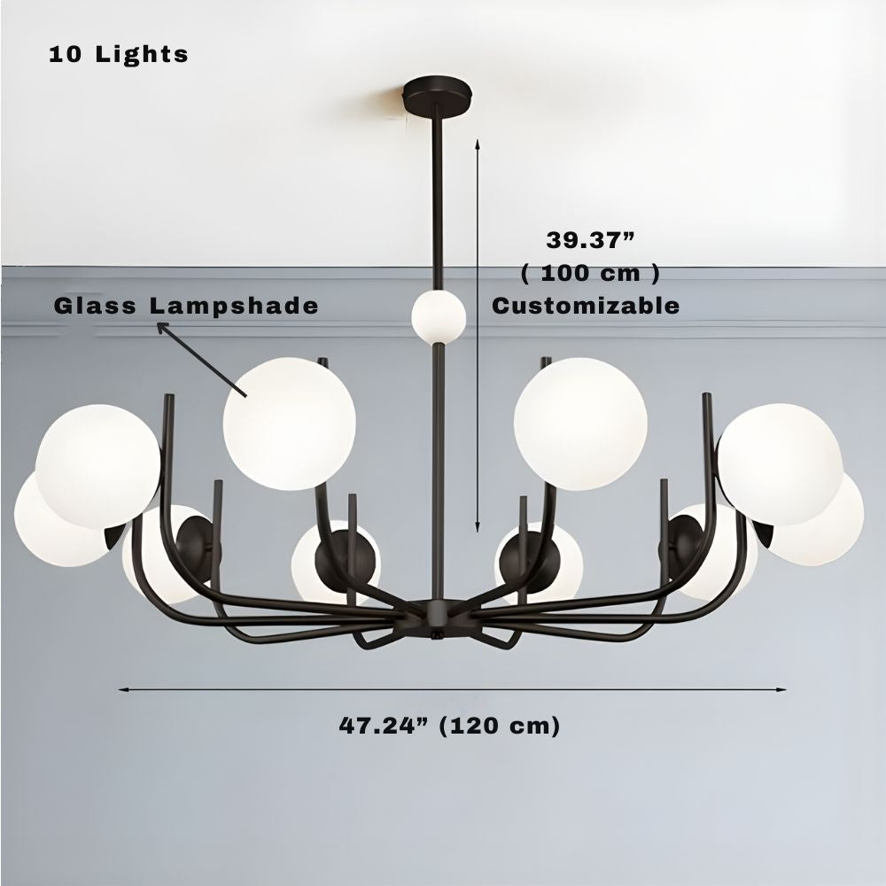 6-8-10 Lights Mid Century Modern Ceiling Light