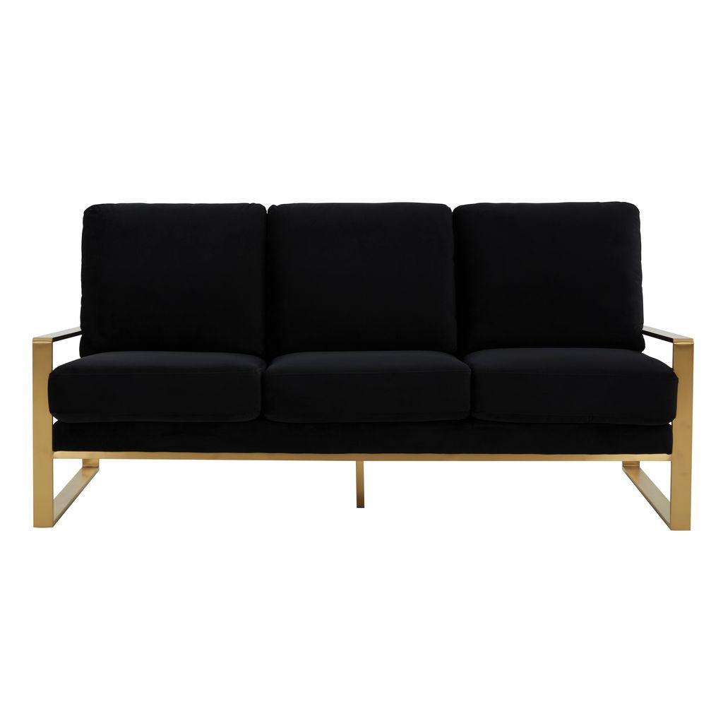 Emil Velvet Sofa - Gold Frame