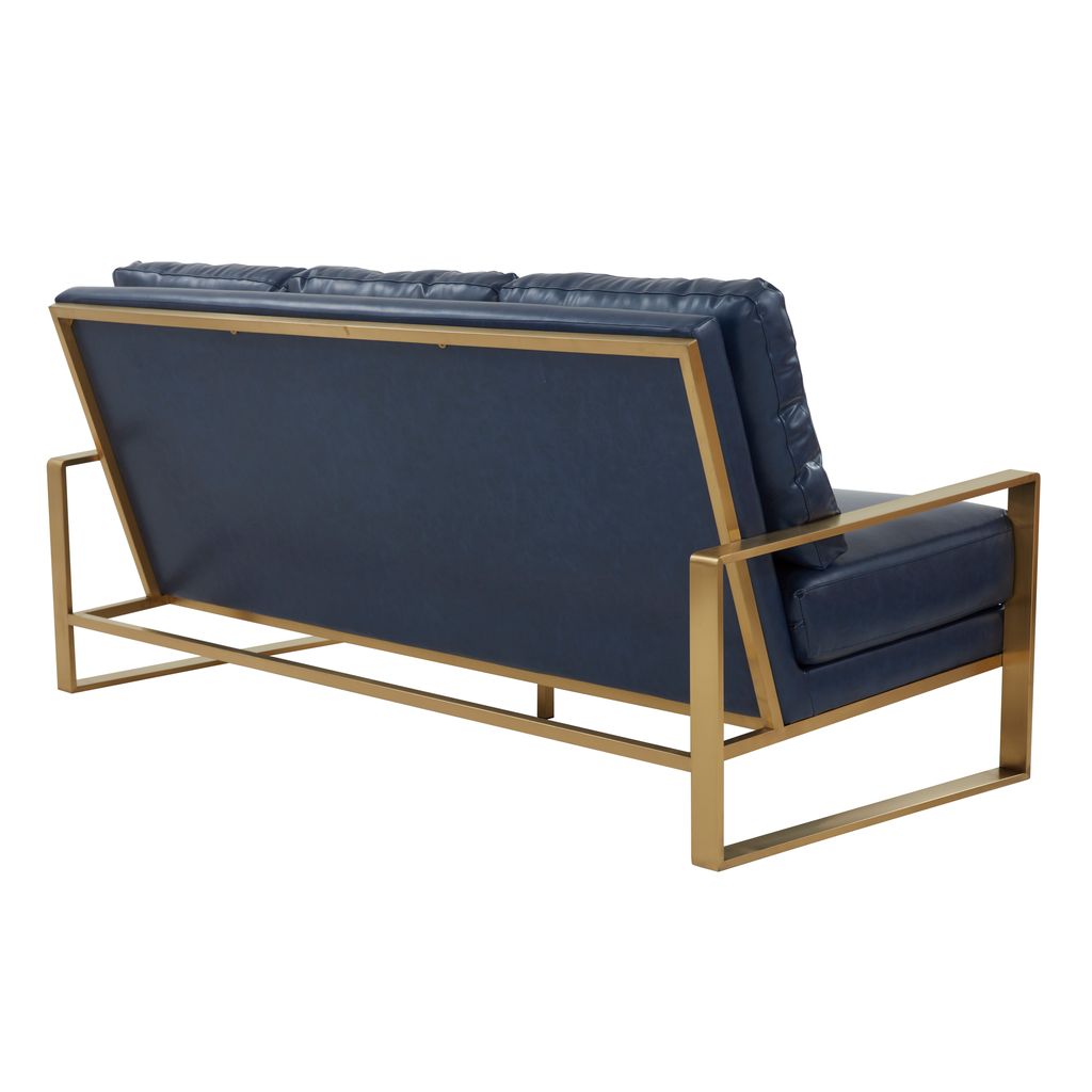 Emil Leather Sofa - Gold Frame