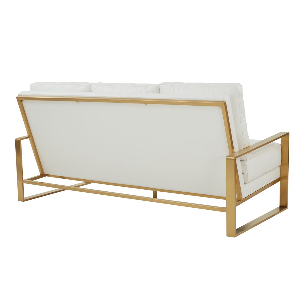 Emil Leather Sofa - Gold Frame