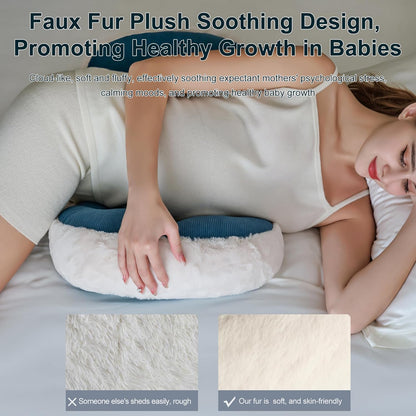 EMFURN  Rabbit Fur Pregnancy Pillow