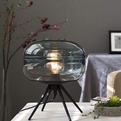 Modern Luxury Smoky Glass Bedside Table Lamp