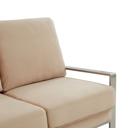 Emil Velvet Sofa - Silver Frame