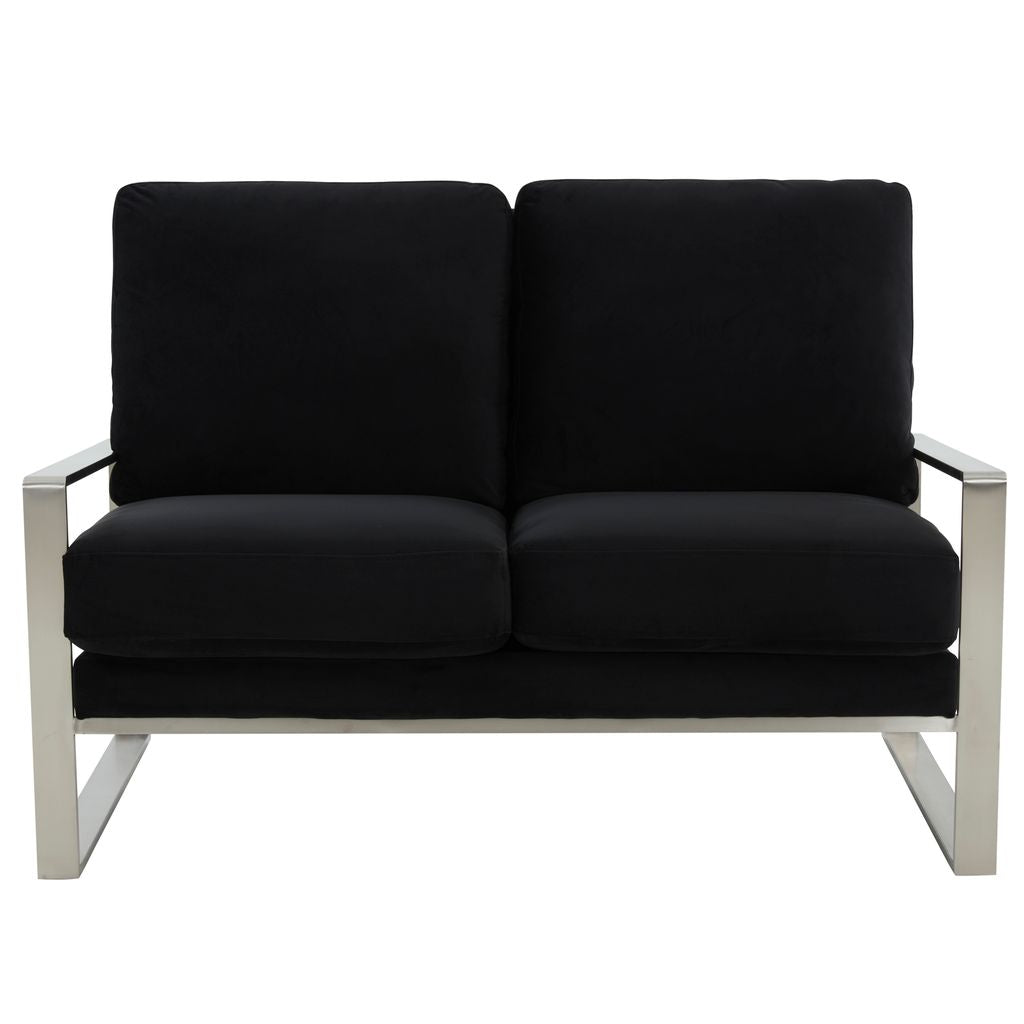 Emil Velvet Loveseat - Silver Frame