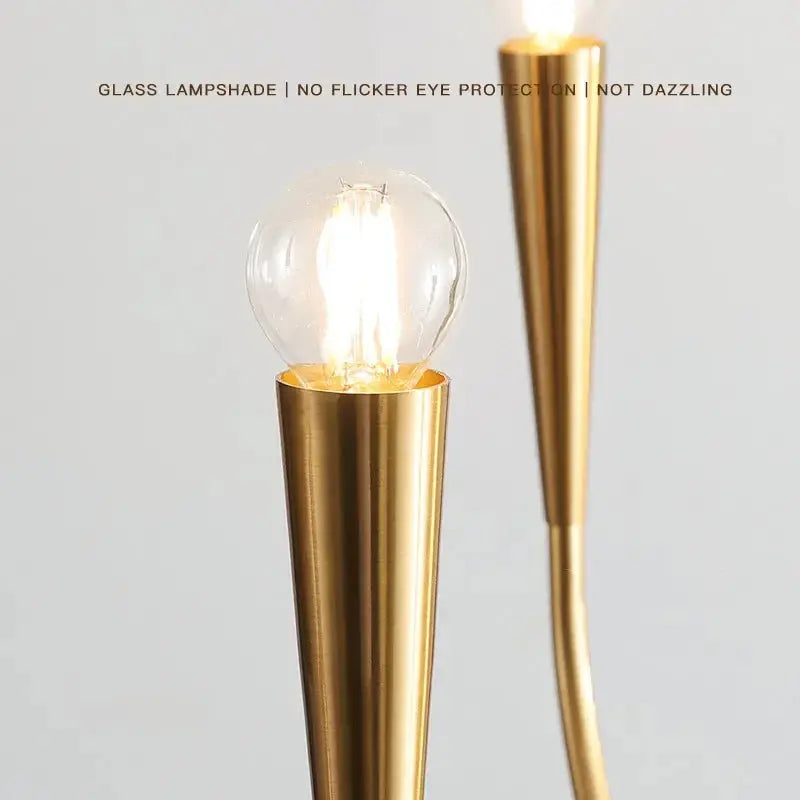 Mid-Century 6/9 Light Curved Candle Chandelier