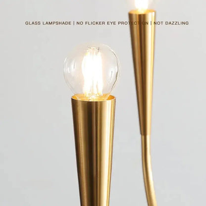 Mid-Century 6/9 Light Curved Candle Chandelier