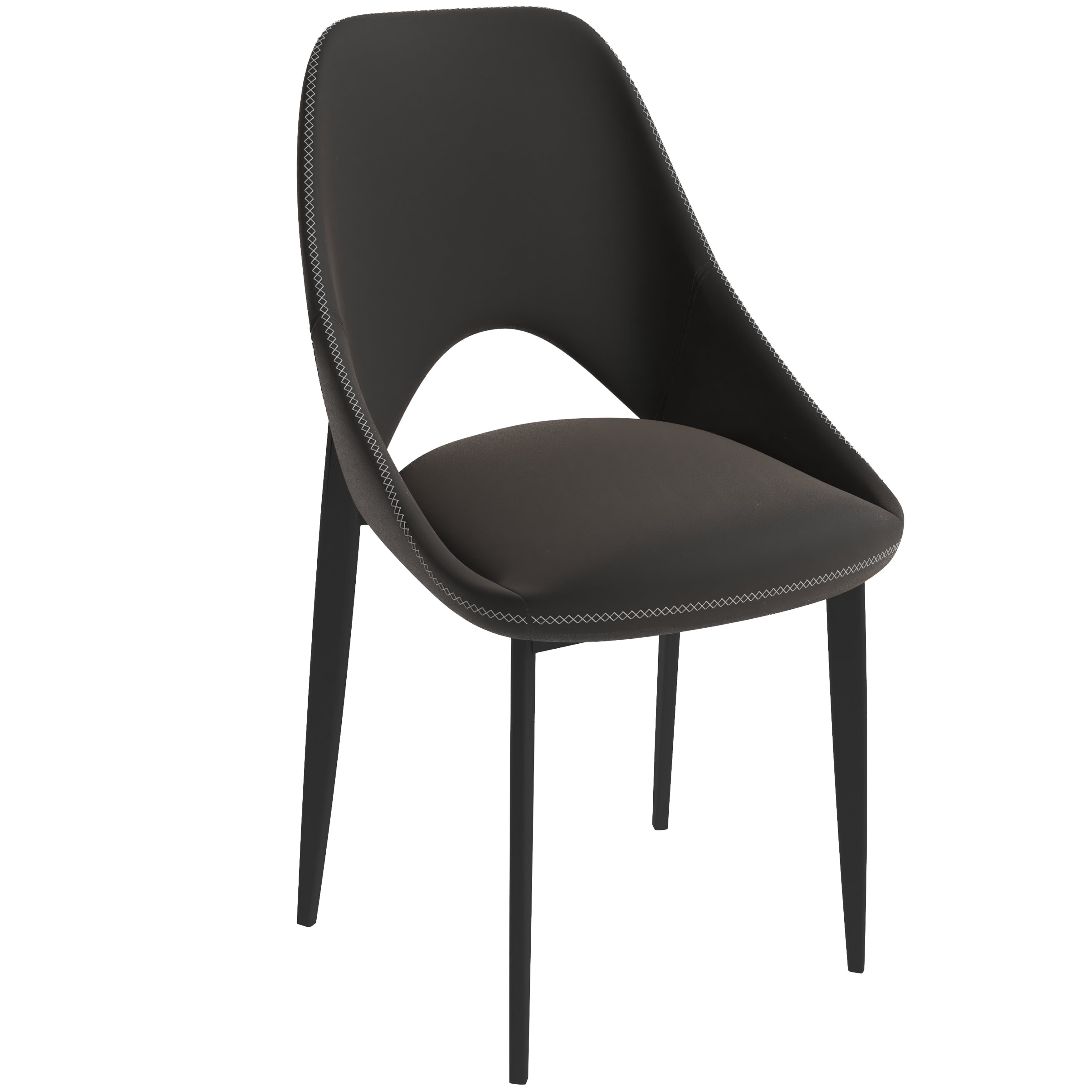 Amalfi Collection Fabric Modern Dining Chair in Charcoal