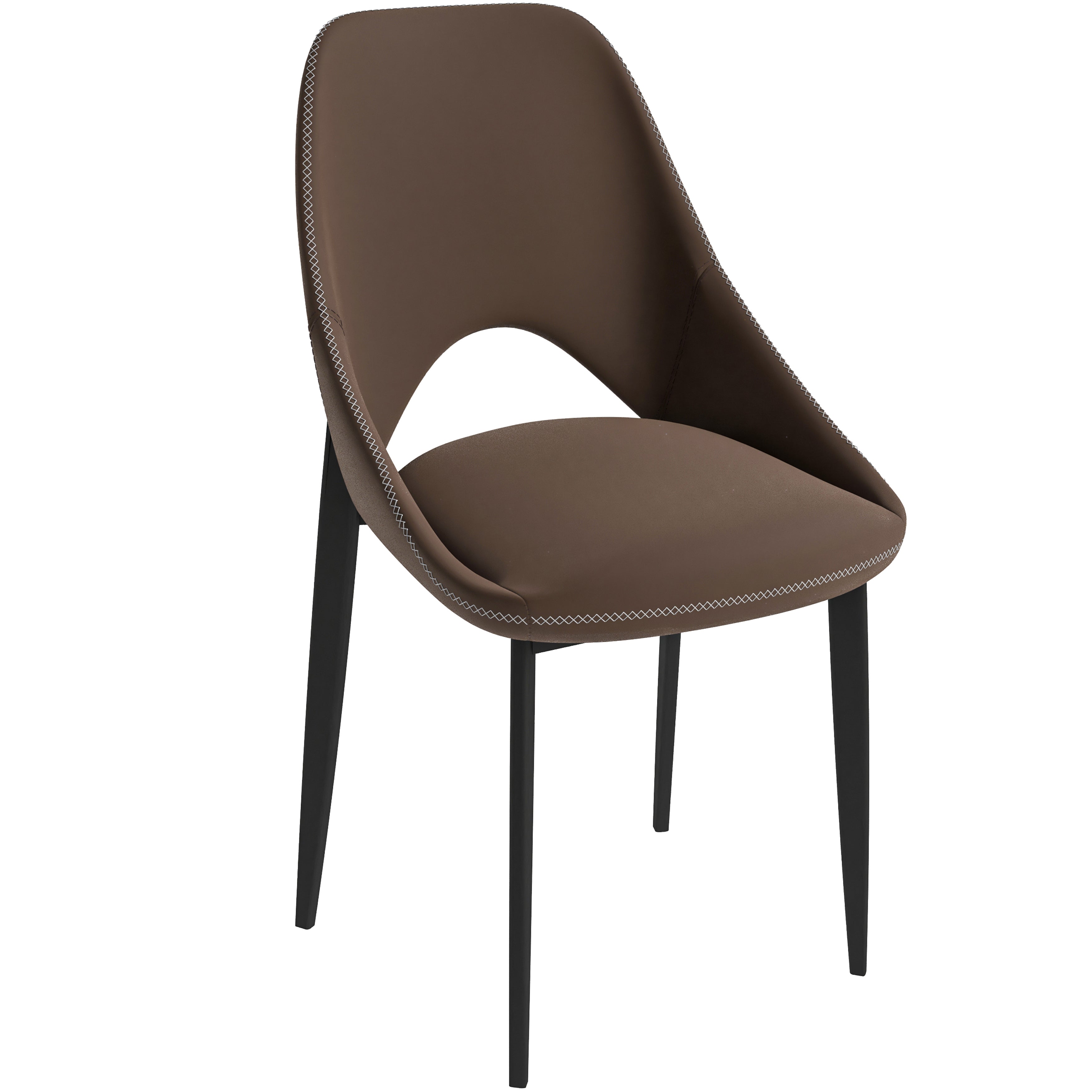 Amalfi Collection Fabric Modern Dining Chair in Light Brown