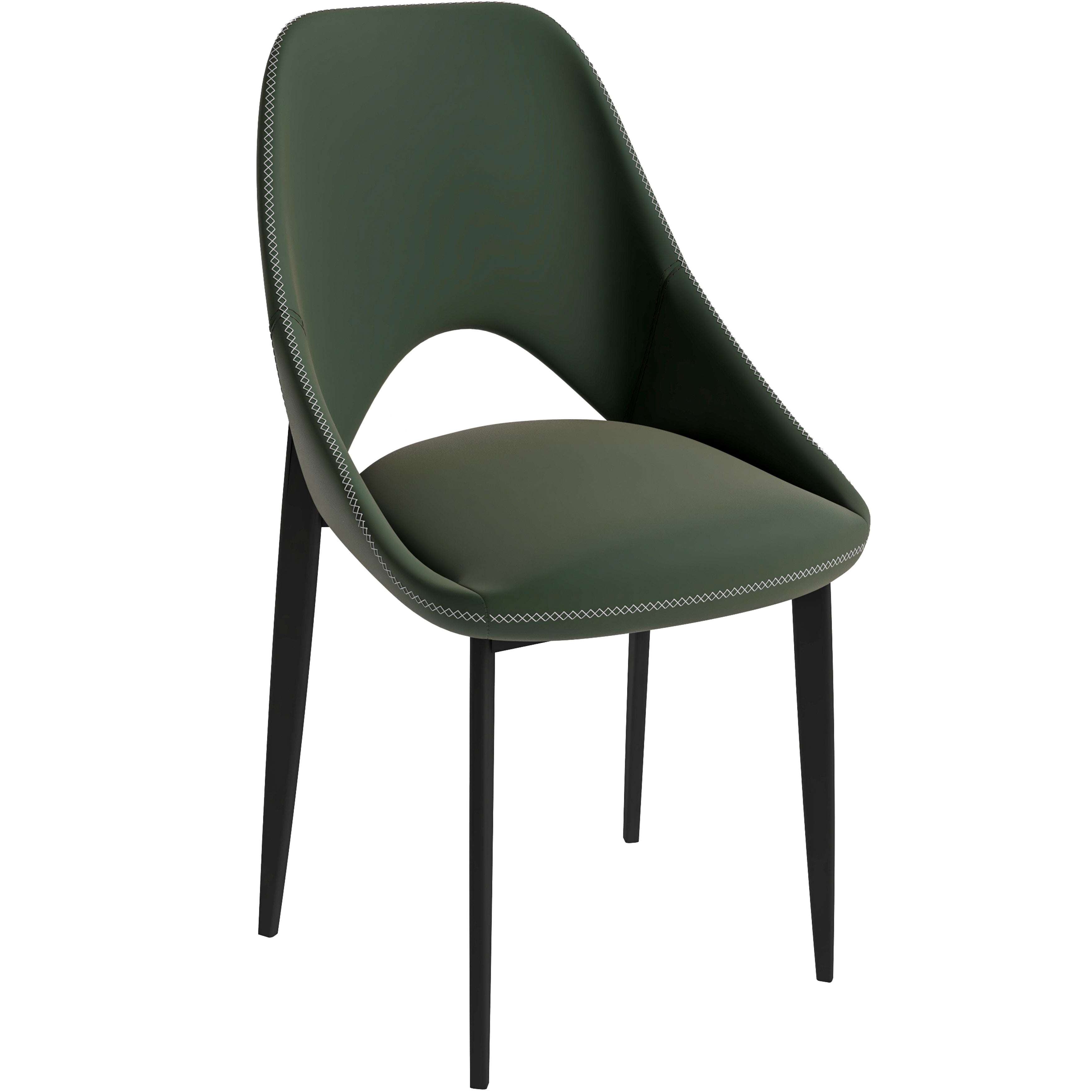 Amalfi Collection Modern Fabric Dining Chair in Olive Green