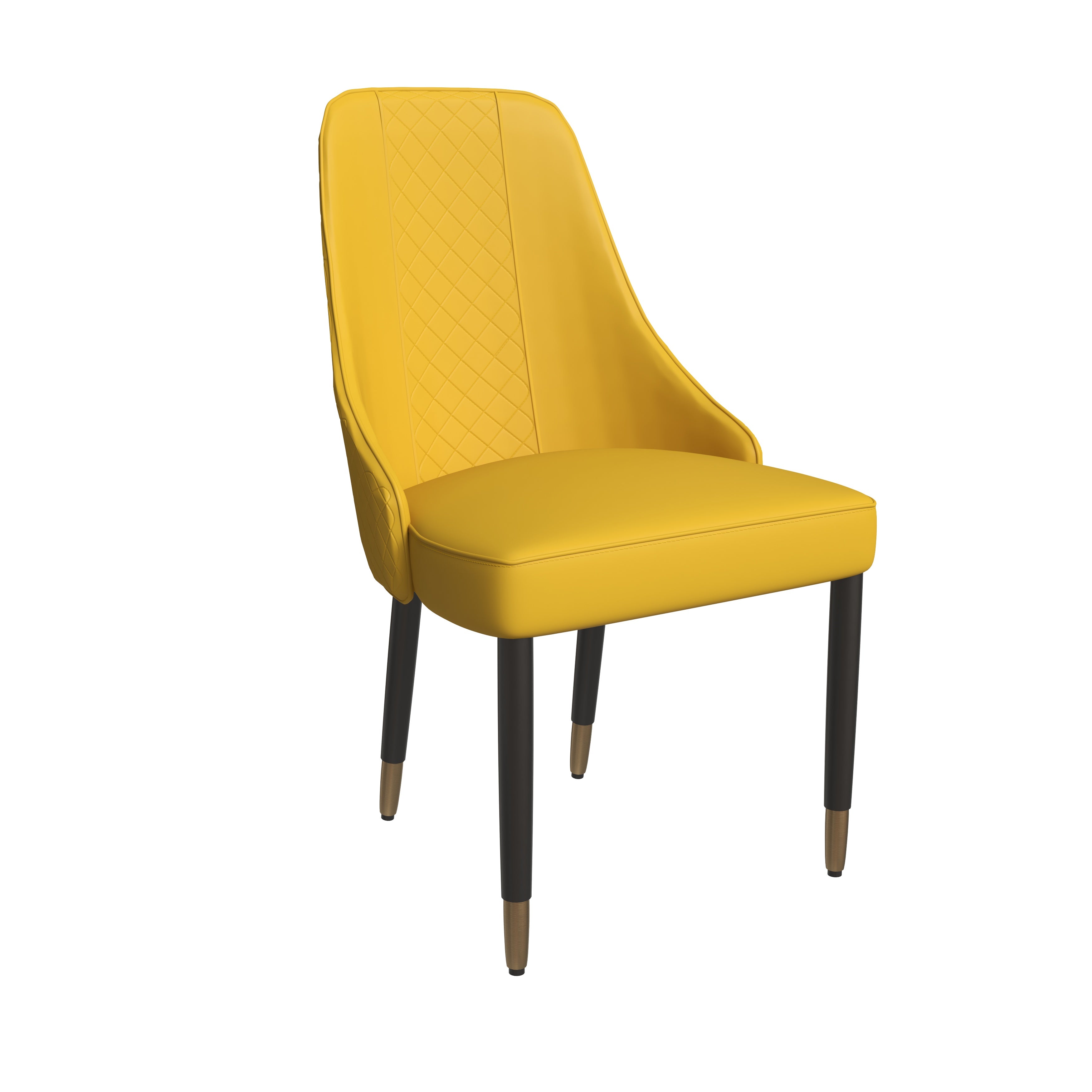 Allure Collection Modern Dining Chair In Mustard Yellow