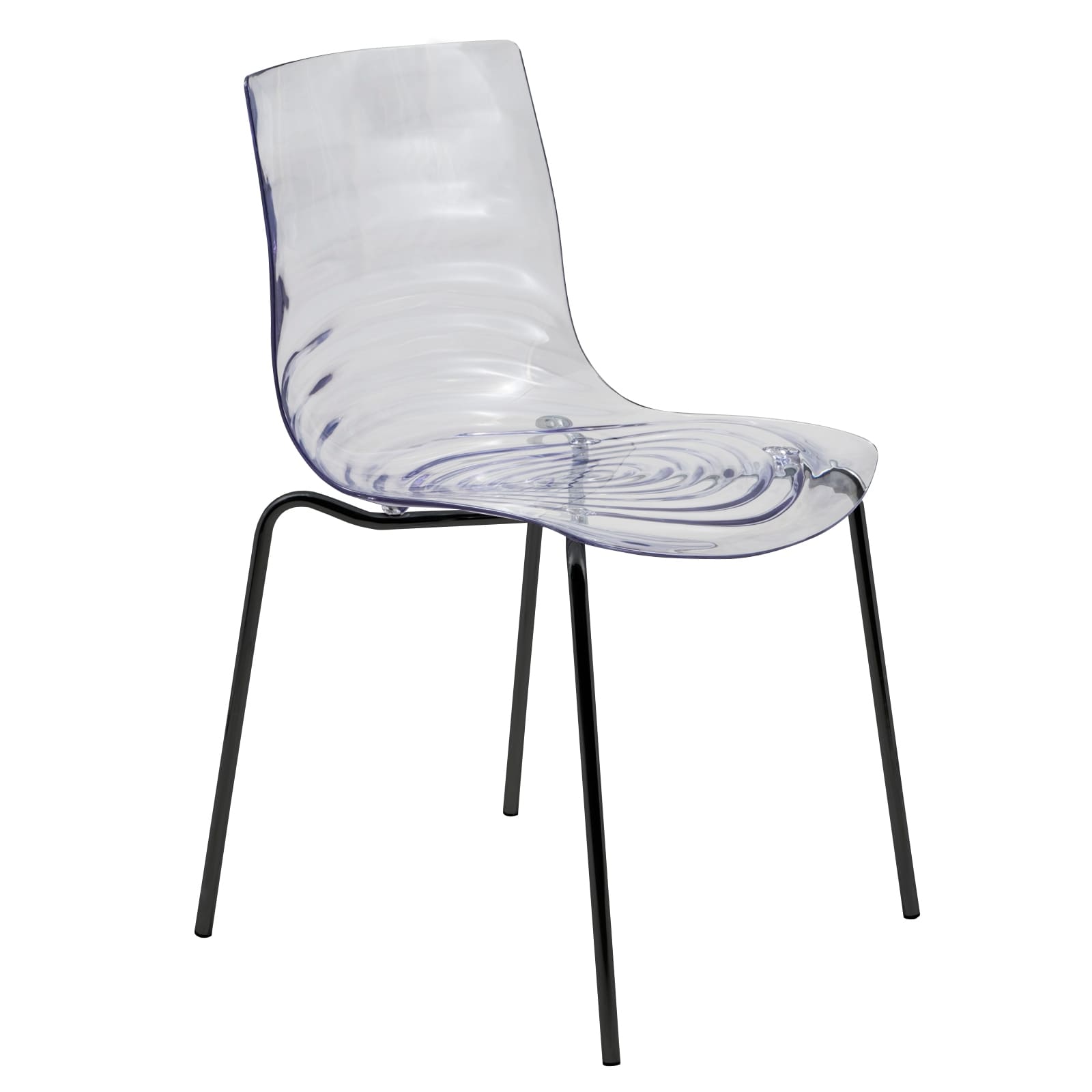 Astor Modern Dinin Chair, Single Chair, Black Base with Clear Seat