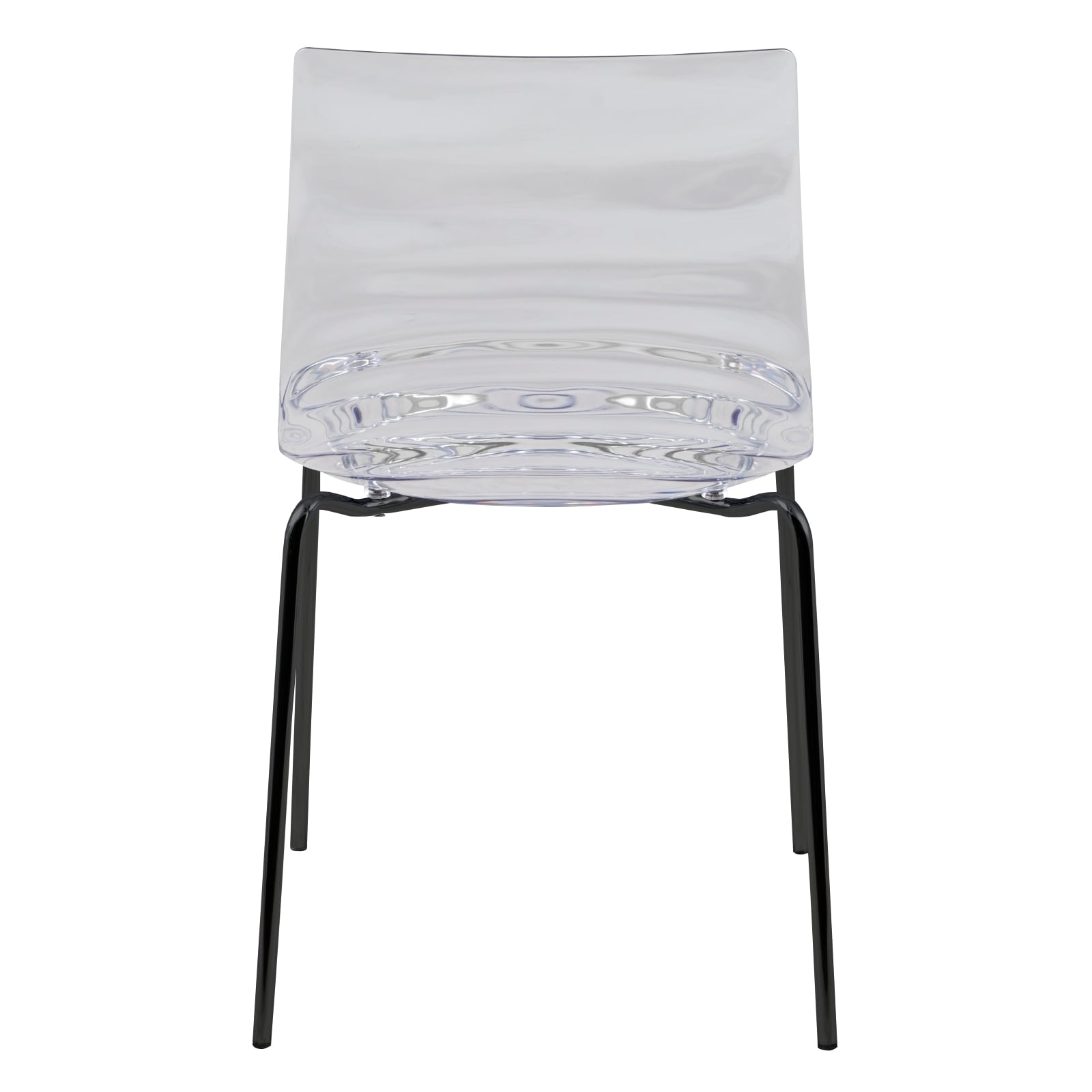 Astor Modern Dinin Chair, Single Chair, Black Base with Clear Seat