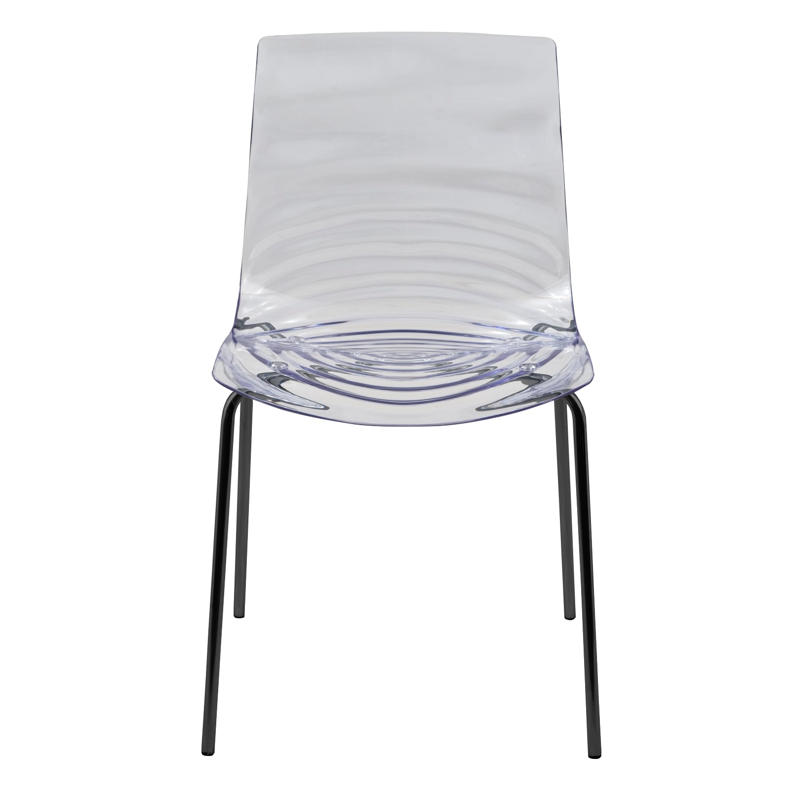 Astor Modern Dinin Chair, Single Chair, Black Base with Clear Seat