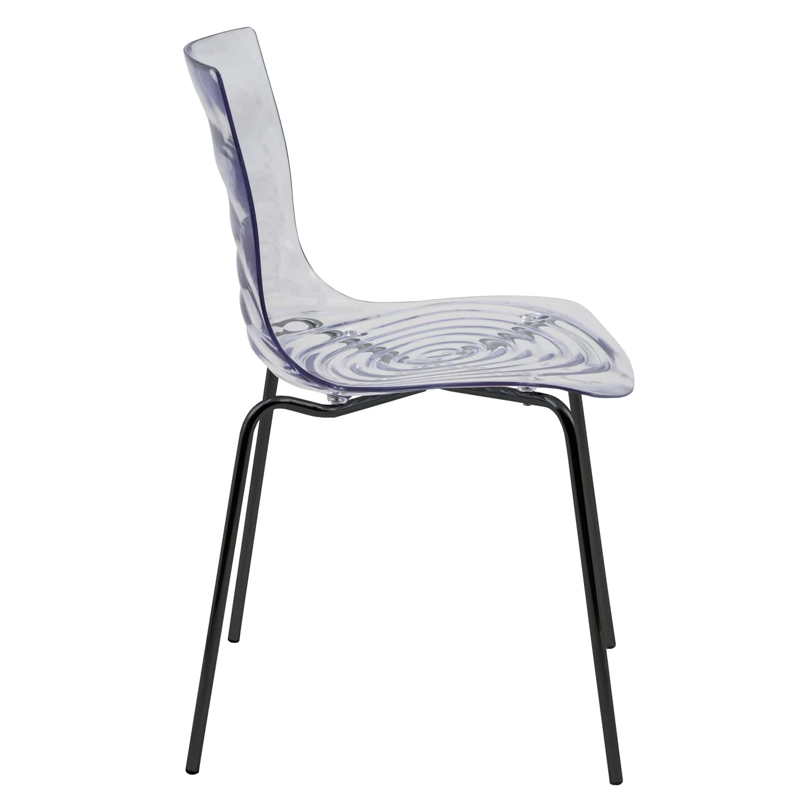 Astor Modern Dinin Chair, Single Chair, Black Base with Clear Seat