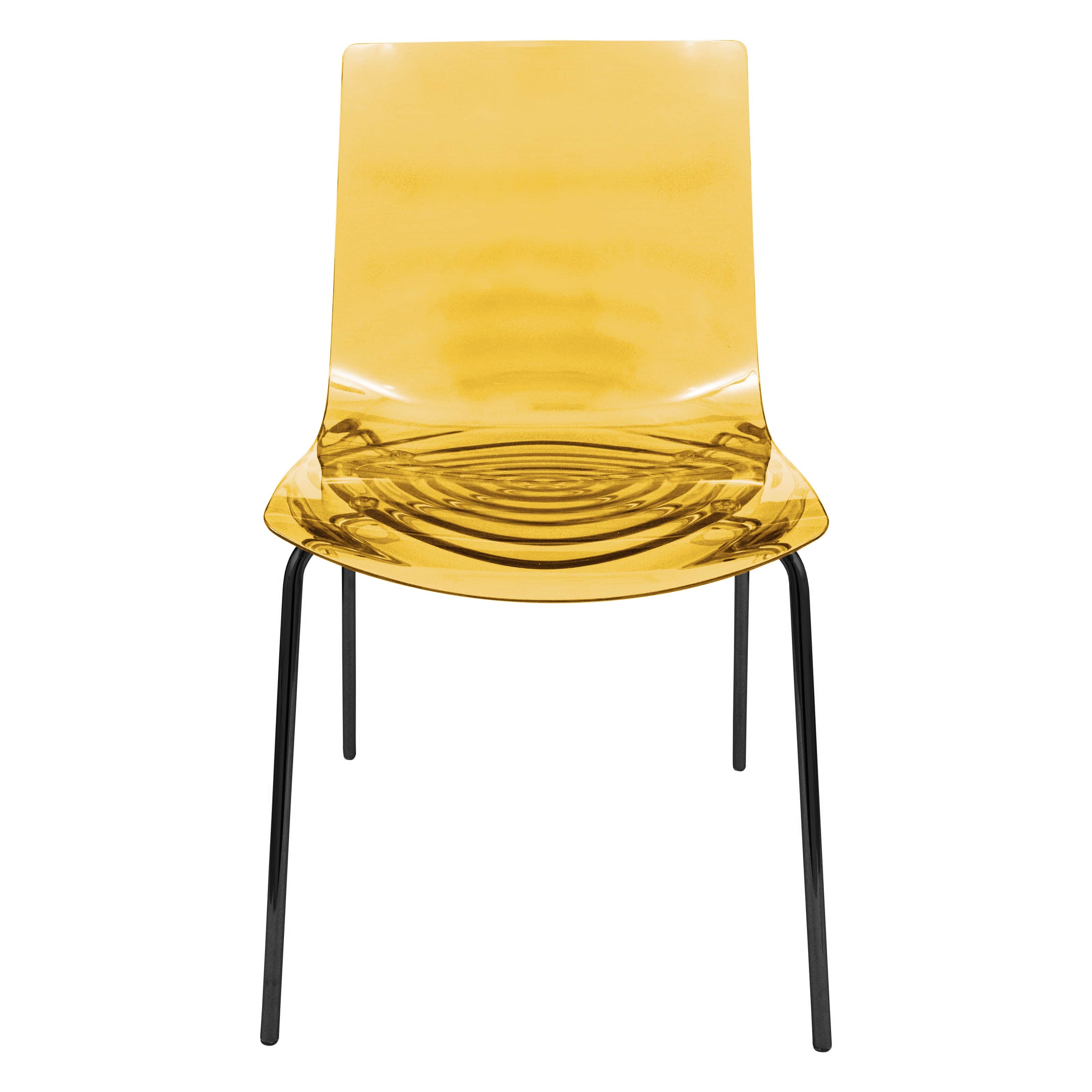 Astor Water Ripple Design Dining Chair in Black Base Orange Seat