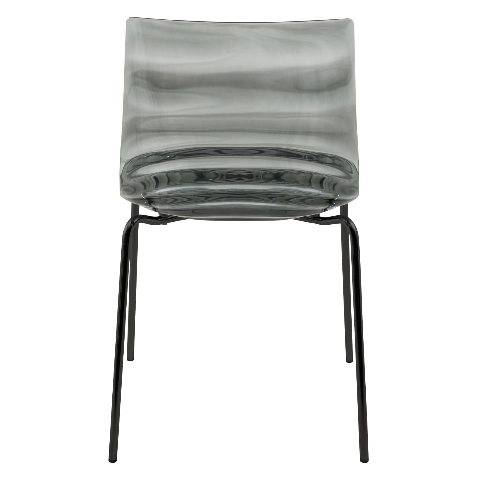 Astor Water Ripple Design Dining Chair in Black Base Trans BlackSeat