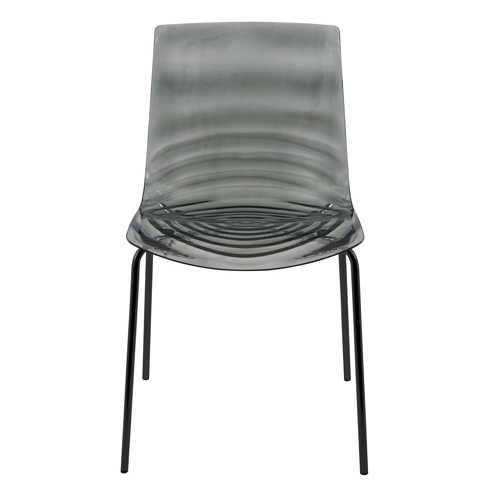 Astor Water Ripple Design Dining Chair in Black Base Trans BlackSeat