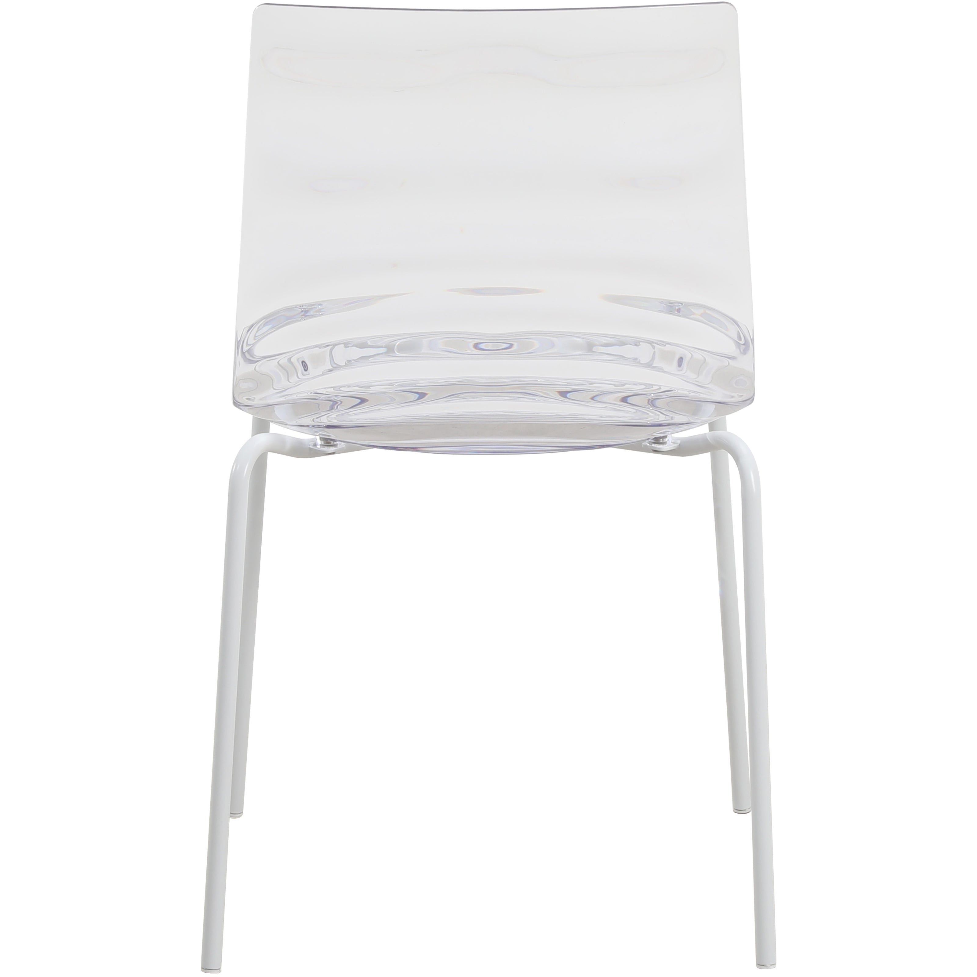 Astor Water Ripple Design Dining Chair in White Base Clear Seat