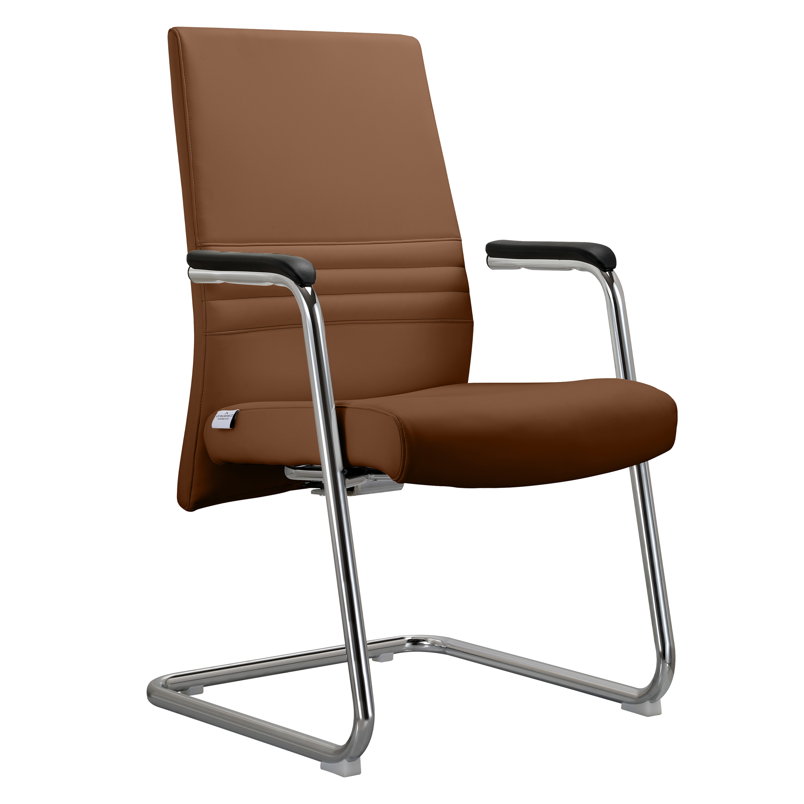 Aleen Series Guest Office Chair In Black Leather