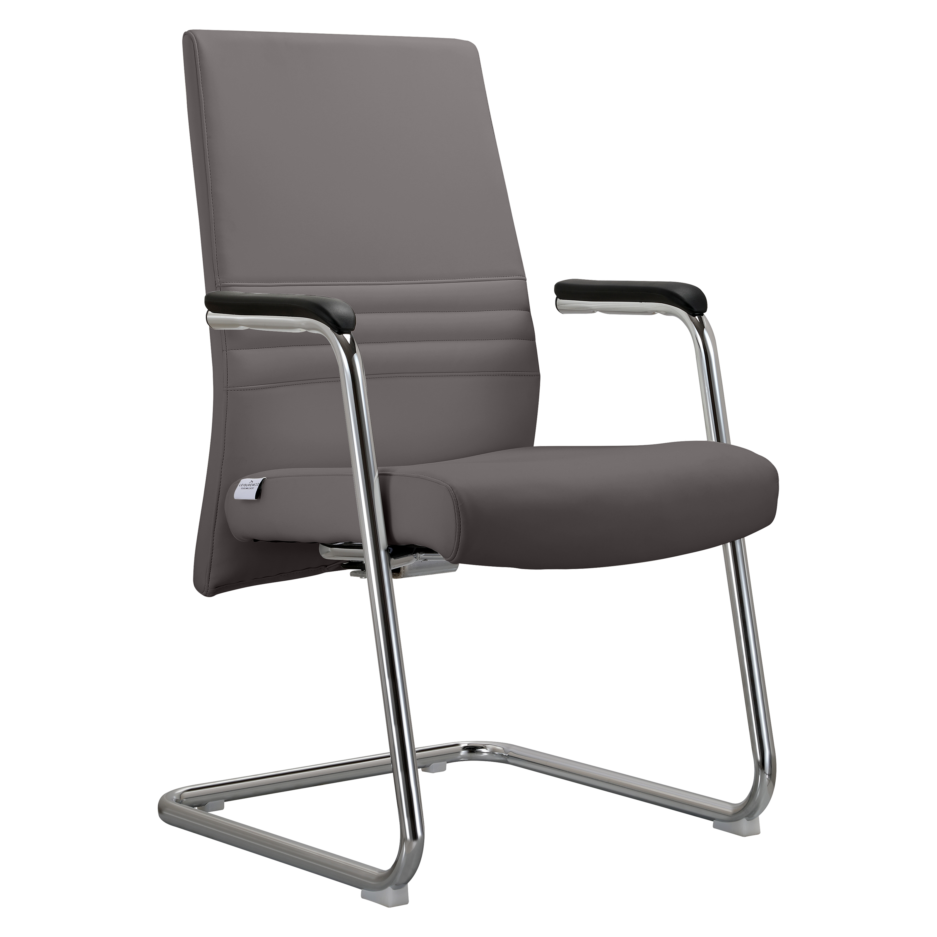 Aleen Series Guest Office Chair In Black Leather