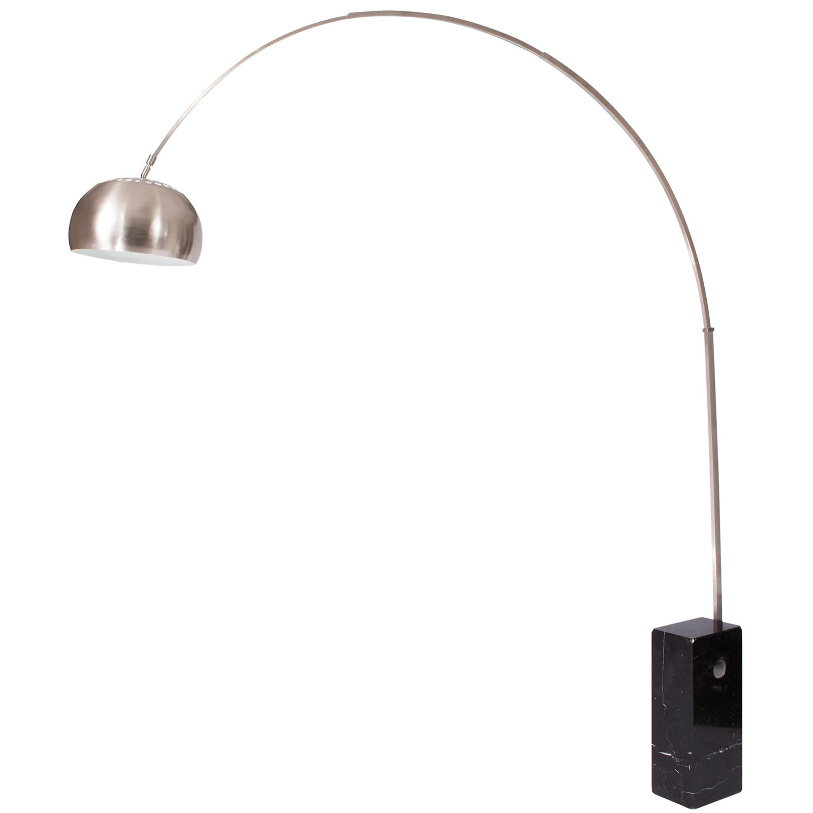 Arc Lamp with Marble Cube Base