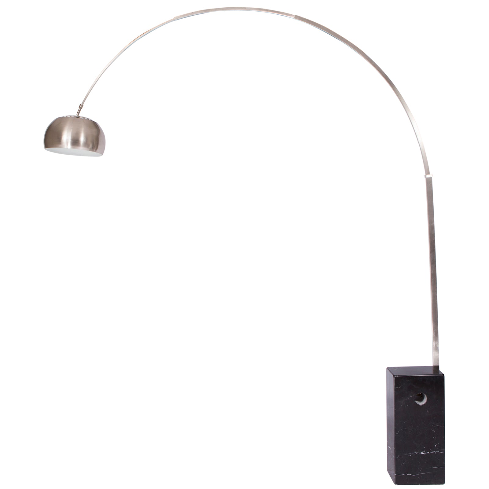 Arc Lamp with Marble Cube Base