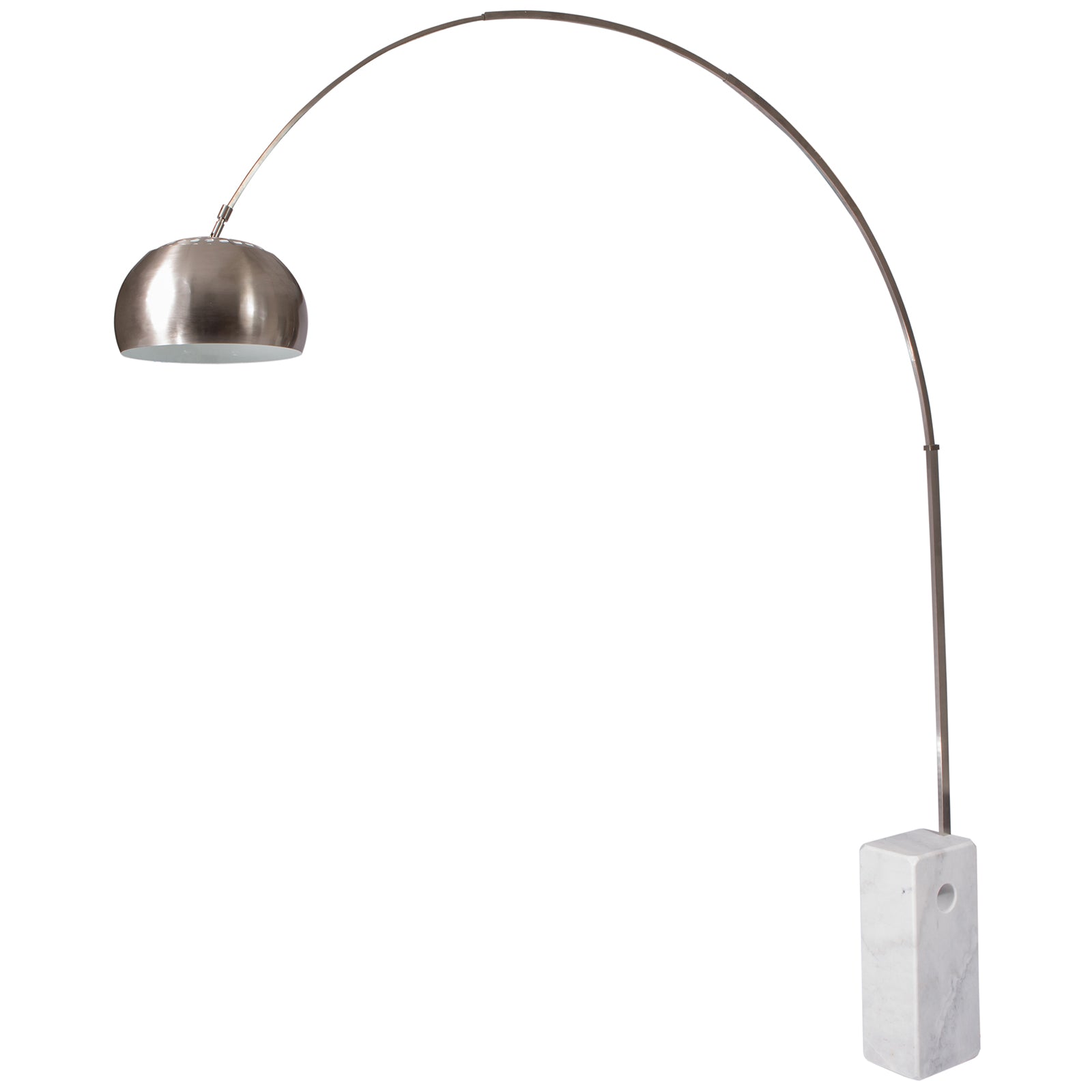 Arc Lamp with Marble Cube Base