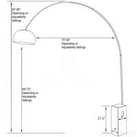 Arc Lamp with Marble Cube Base