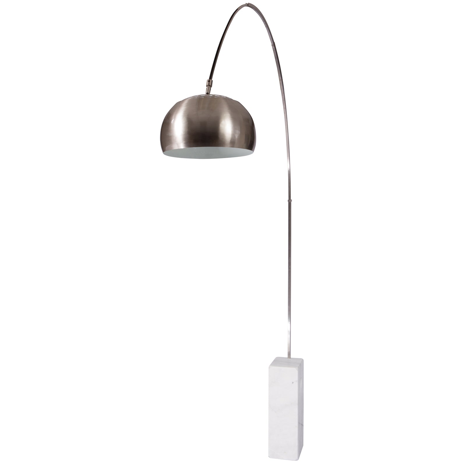 Arc Lamp with Marble Cube Base