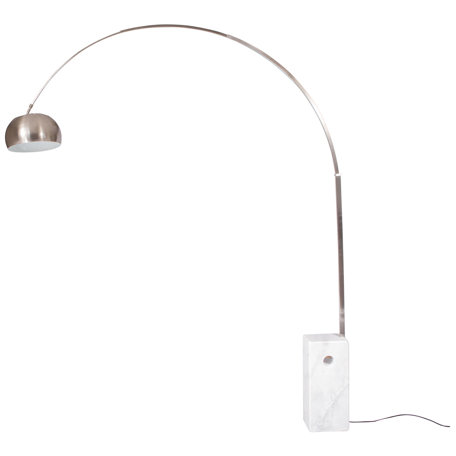 Arc Lamp with Marble Cube Base